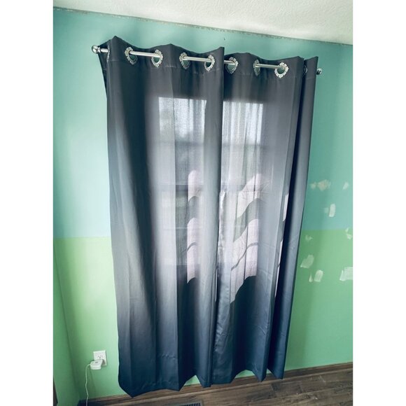 Gray Silver Curtain Panels With Grommets Room Darkening 100% Polyester 6 Panels - Picture 6 of 11